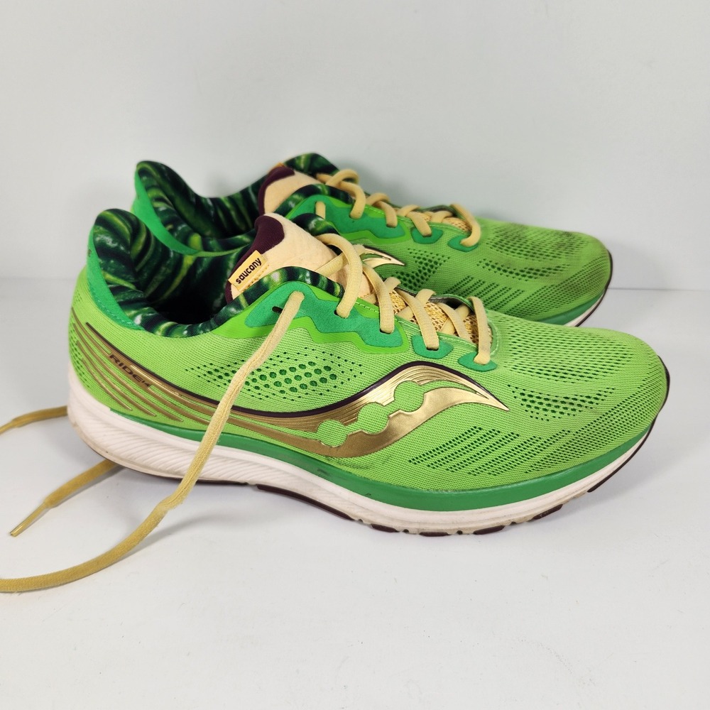 Saucony Ride 14 Green Bean Casserole Running Shoes Mens 11 S20650-17 Green Gold
